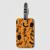 Halloween Skeletons Macabre Dance Bagagelabel (Voorkant (verticaal))