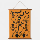 Halloween Skeletons Macabre Dance Hangend Wandkleed (Voorkant)