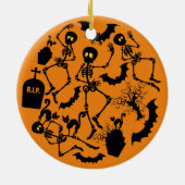 Halloween Skeletons Macabre Dance Keramisch Ornament (Achterkant)