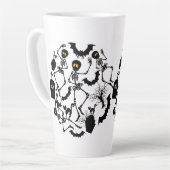 Halloween Skeletons Macabre Dance Latte Mok (Linkerhoek)