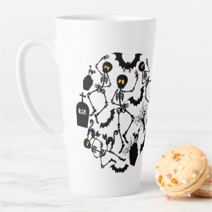Halloween Skeletons Macabre Dance Latte Mok