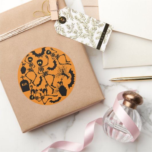 Halloween Skeletons Macabre Dance Ronde Sticker (Geschenken)