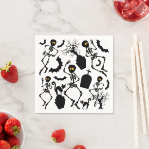 Halloween Skeletons Macabre Dance Servet