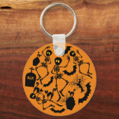 Halloween Skeletons Macabre Dance Sleutelhanger (Voorkant)
