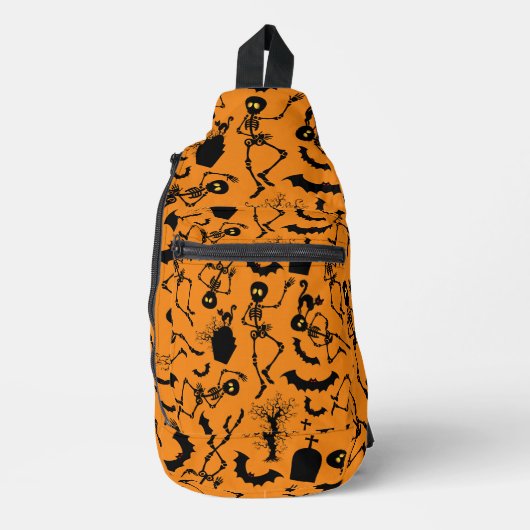 Halloween Skeletons Macabre Dance Sling Bag (Voorkant)