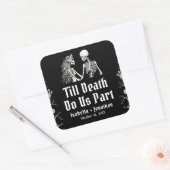 Halloween Skeletons Till Death Do Us Part Wedding Vierkante Sticker (Envelop)