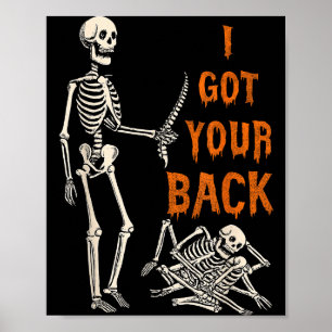 Halloween skeletten Ik sta achter je kostuum Heren Poster