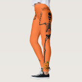Halloween Skeletten Sinaasappel Jack o Lantern Par Leggings (Links)