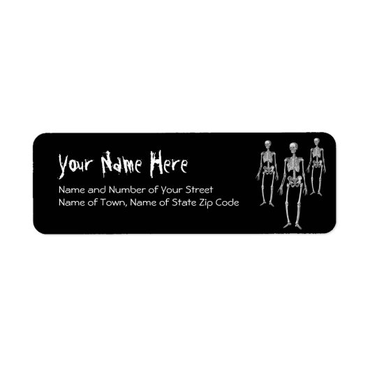 Halloween Skeletten Terug van de Doden Etiket (Voorkant)