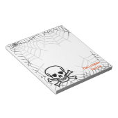 Halloween Skull Bone Skeleton Spider Web Notitieblok (Schuin)