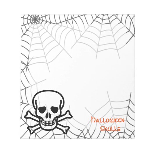 Halloween Skull Bone Skeleton Spider Web Notitieblok (Voorkant)