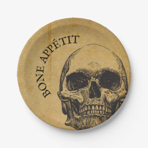 Halloween Skull Boteetlust gotisch Papieren Bordje