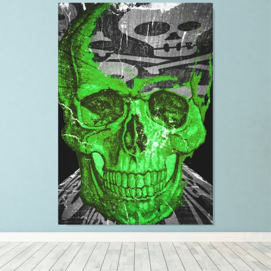 Halloween Skull Canvas Afdruk (Insitu (Houten vloer))