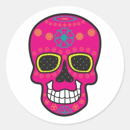 Halloween Skull Classic Round Sticker (Voorkant)