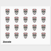 Halloween Skull Classic Round Sticker (Feuille)