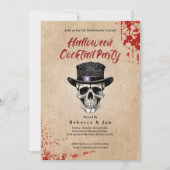 Halloween  Skull Cocktail Party Uitnodiging (Voorkant)