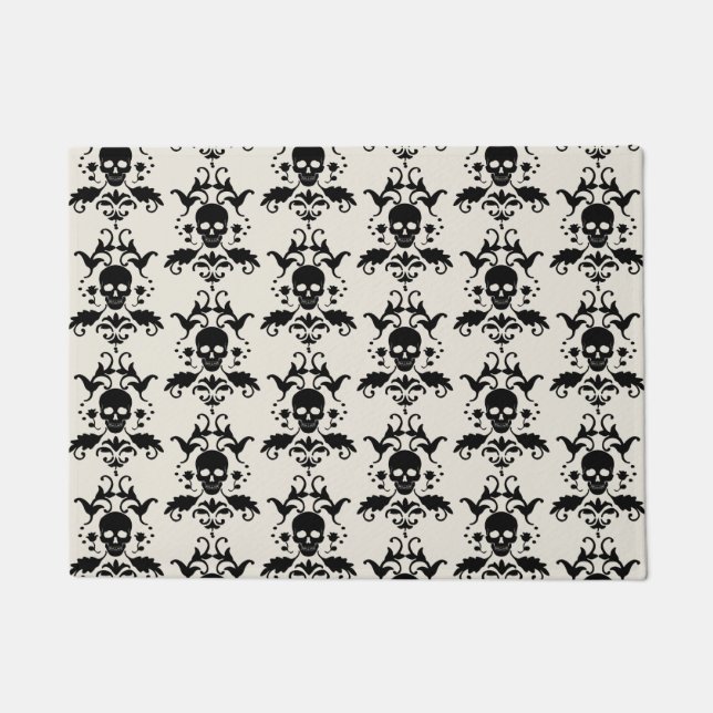 Halloween Skull Damask mat (Voorkant)