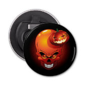 Halloween Skull en Pumpkin Button Flesopener (Voorkant)