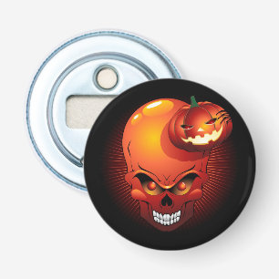 Halloween Skull en Pumpkin Button Flesopener