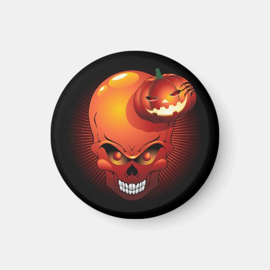 Halloween Skull en Pumpkin Magneet (Voorkant)