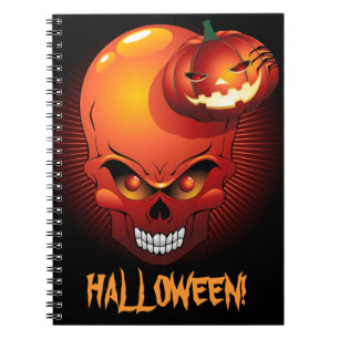 Halloween Skull en Pumpkin Notitieboek