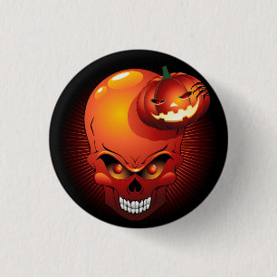 Halloween Skull en Pumpkin Ronde Button 3,2 Cm