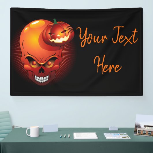 Halloween Skull en Pumpkin Spandoek (Beurs)