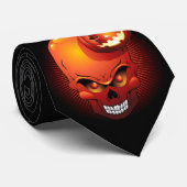 Halloween Skull en Pumpkin Stropdas (Opgerold)