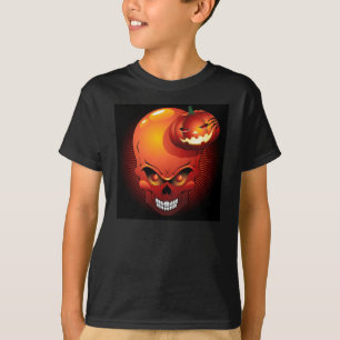 Halloween Skull en Pumpkin T-Shirt