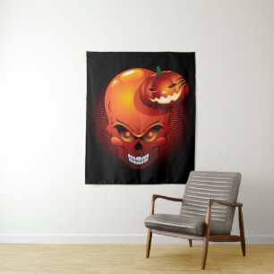 Halloween Skull en Pumpkin Wandkleed