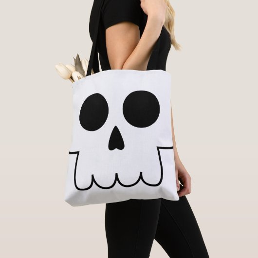 Halloween Skull Face Canvas tas (Dichtbij)