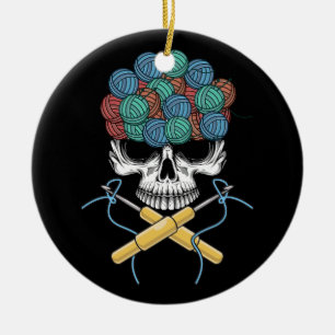 Halloween Skull Gehaakte Lover Garen Grappig Skele Keramisch Ornament