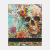 Halloween Skull gepersonaliseerde naam Fleece Deken (Voorkant)