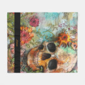 Halloween Skull gepersonaliseerde naam Fleece Deken (Voorkant (Horizontaal))