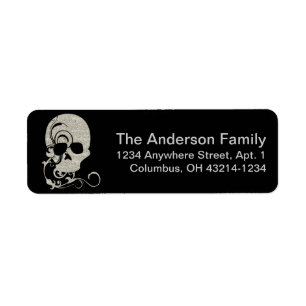 Halloween Skull Glitter Textuur 1 Adresetiketten Etiket