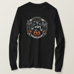 Halloween Skull Gothic Girl Helloween Witch T-shirt