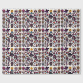 Halloween Skull Icon Striking Art Wrapping Paper Cadeaupapier (Vlak)