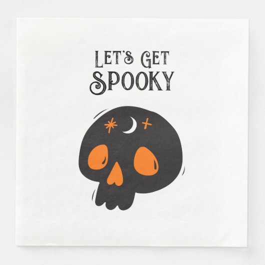 Halloween Skull Let's Get Spooky Gothic Typgraphy Servet (Voorkant)