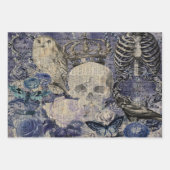 Halloween Skull met kroon en uil Inpakpapier Vel (Voorkant)