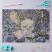 Halloween Skull met kroon en uil Tissuepapier (Craft)