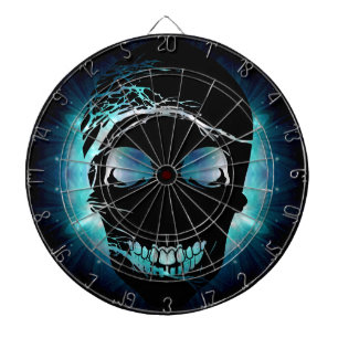 Halloween Skull met magisch blauw licht 2 Dartbord