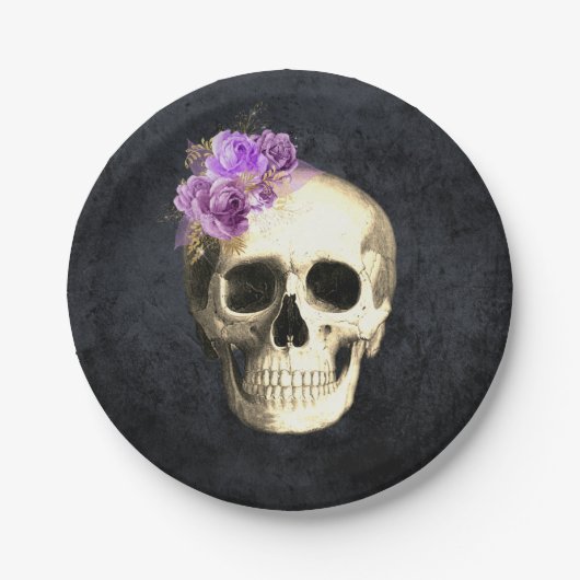 Halloween Skull Papieren Bordje (Voorkant)