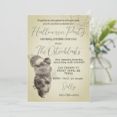 Halloween Skull Party Invitation Kaart (Staand voorkant)