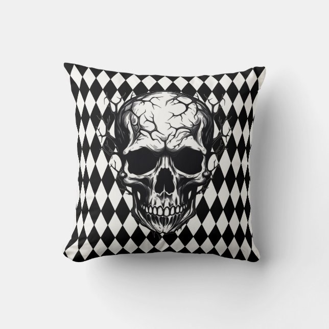 Halloween Skull Pillow Kussen (Voorkant)