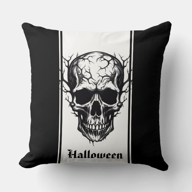 Halloween Skull Pillow Kussen (Voorkant)