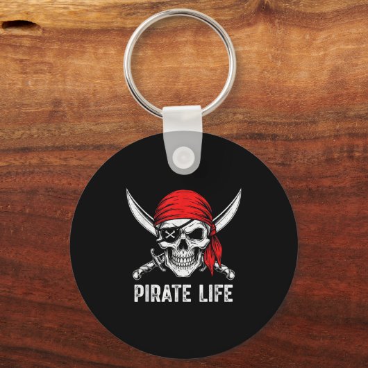 Halloween Skull Rate Of The Caribbean Costume Men Sleutelhanger (Voorkant)