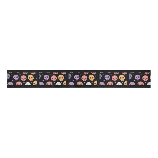 Halloween Skull Ribbon Grosgrain Lint (Voorkant)