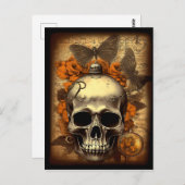 Halloween Skull shabby Spooky Decoupage Briefkaart (Voorkant / Achterkant)