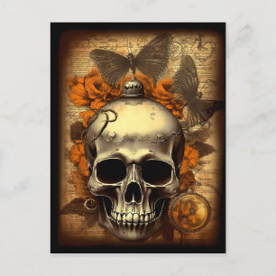  Halloween Skull shabby Spooky Decoupage Briefkaart