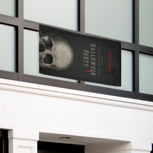 Halloween Skull Spandoek (Buitenkant Gebouw)